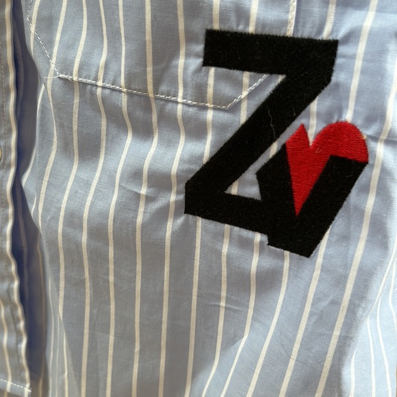 Zadig & Voltaire Rais shirt dress size XS. NWOT Oxford blue and white stripe. - Picture 5 of 7